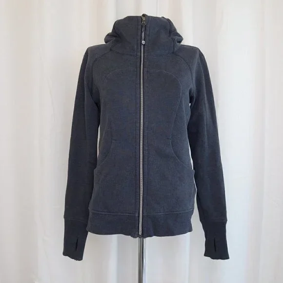 Lululemon Scuba Hoodie Classic Cotton Fleece In Heathered Naval Blue Sz 6 - Picture 3 of 10